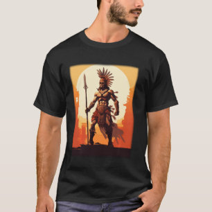 Camiseta Guerrero azteca jaguar nativa de mitología mexican