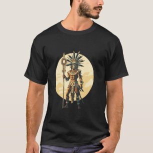 Camiseta Guerrero azteca jaguar nativa de mitología mexican