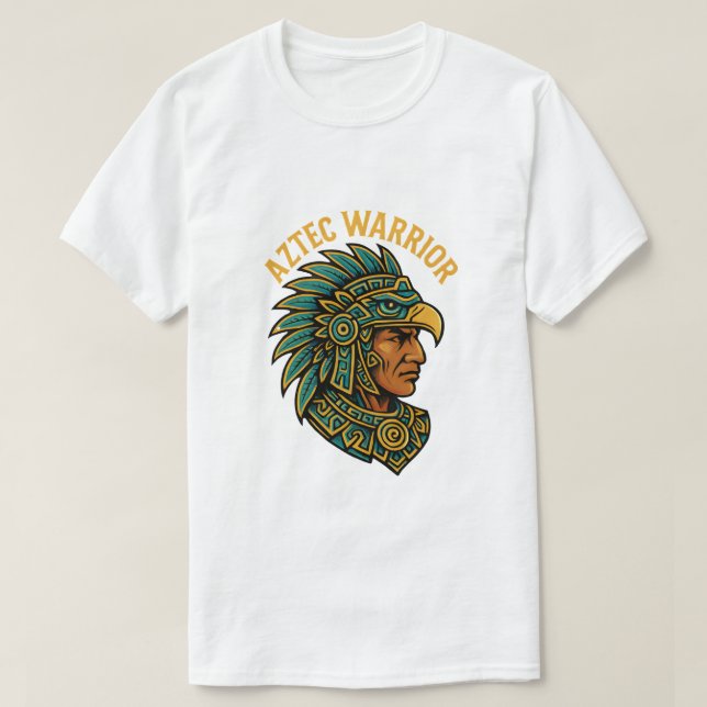 Camiseta Guerrero Azteca – Poder y Coraje Antiguo (Diseño del anverso)