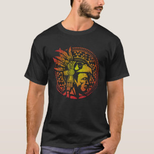 Camiseta Guerrero azteca Rey Arte nativo mexicano arte maya
