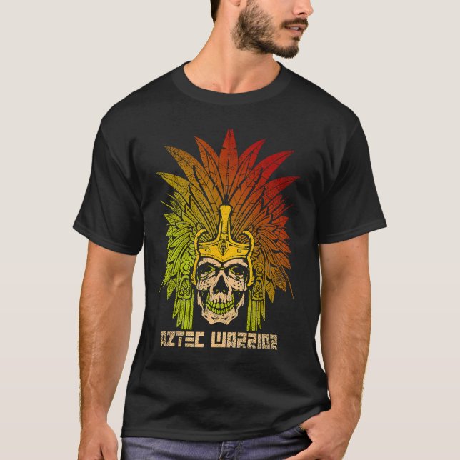 Camiseta Guerrero azteca Rey México Mayas nativas aztecas (Anverso)