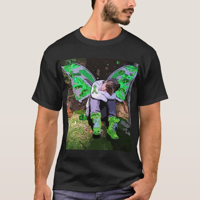 Camiseta Guerrero cansado de la enfermedad de Lyme con alas (Anverso)