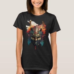 Camiseta Guerrero Casco Samurái Bushido Máscara Oni Japonés