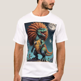 Camiseta Guerrero cibernético de dinosaurios Tee de arte fu