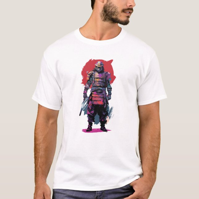 Camiseta Guerrero Con Estilo De Cepillo (Anverso)