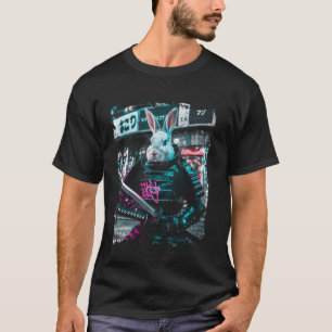 Camiseta Guerrero Conejo Samurái Ciberpunk