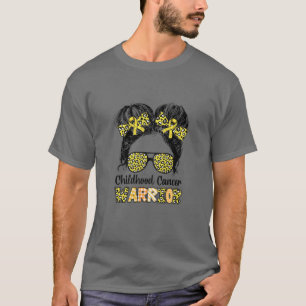 Camiseta Guerrero contra el cáncer infantil Messy Bun Yello