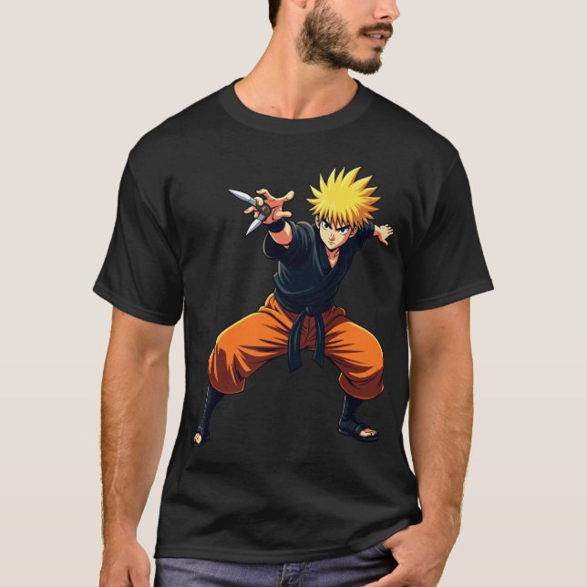 Camiseta Guerrero de Anime Ninja - Luchador de Shinobi repl (Anverso)