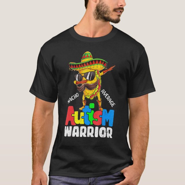 Camiseta Guerrero de autismo Nacho Dabbing Tacos (Anverso)