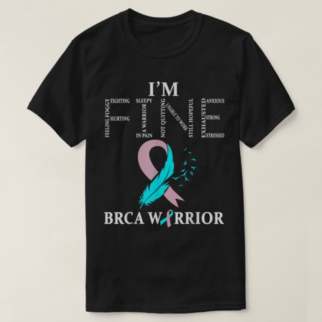 Camiseta Guerrero de BRCA Im Cáncer de mama fino Conciencia (Diseño del anverso)