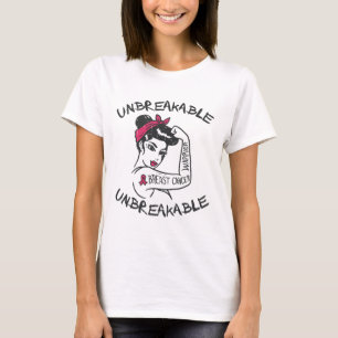 Camiseta Guerrero de cáncer de mama rosa irrompible Sobrevi