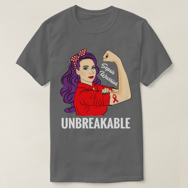 Camiseta Guerrero De Concienciación Sepsis Sobreviviente In (Diseño del anverso)