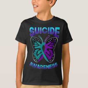Camiseta Guerrero de concientización suicida morado y ampli
