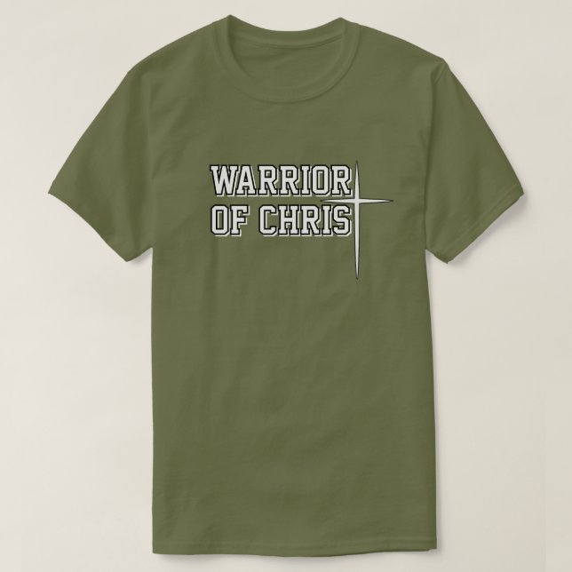 Camiseta Guerrero De Cristo - Hombres Simplemente Inspirado (Diseño del anverso)