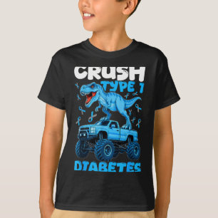 Camiseta Guerrero de diabetes tipo 1 t rex dinosaurio monst