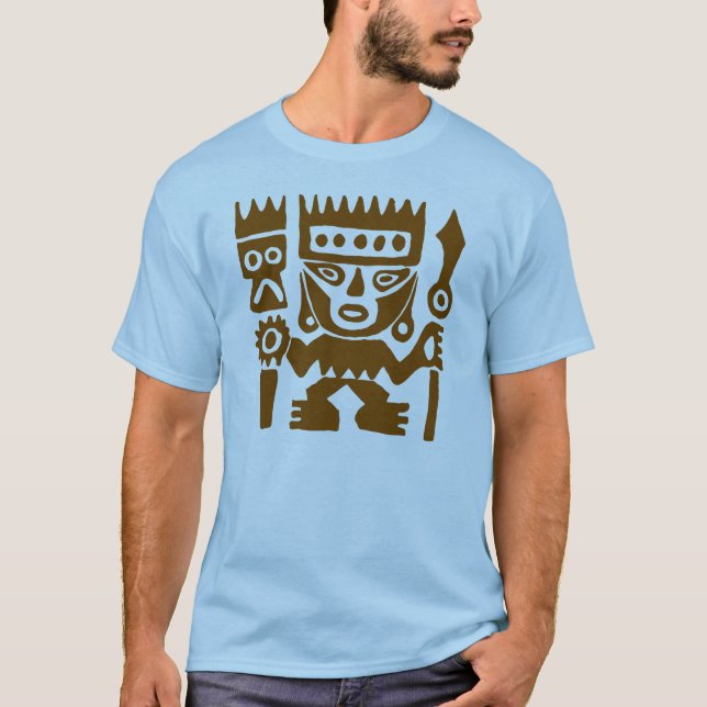 Camiseta Guerrero de dibujo antiguo de Perú (Anverso)