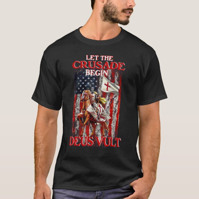 Camiseta Guerrero De Dios Norteamericano Cruzador De La Ban (Anverso)