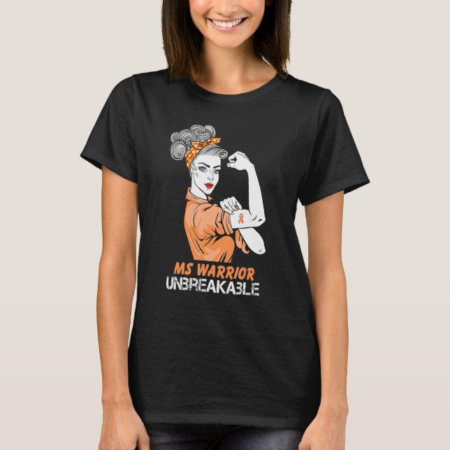 Camiseta Guerrero de esclerosis múltiple inquebrantable Ms  (Anverso)
