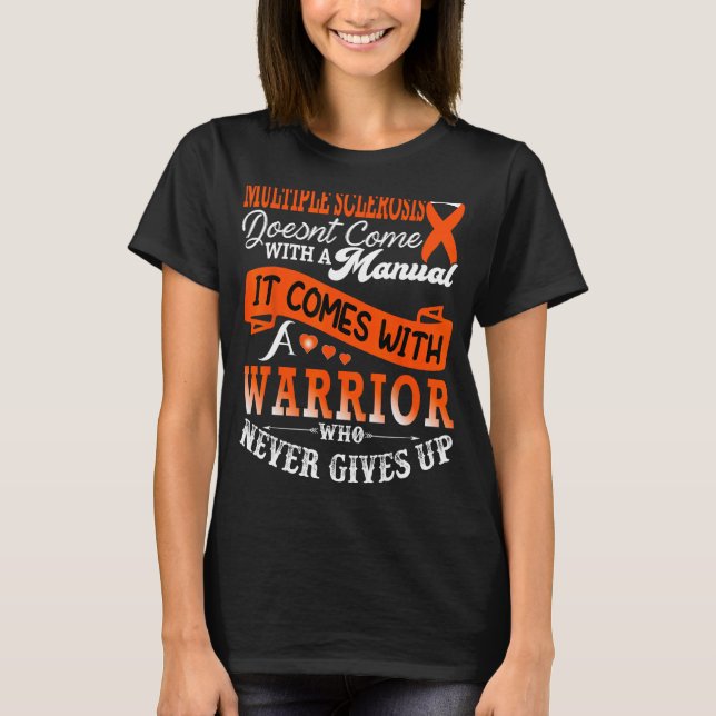 Camiseta Guerrero de esclerosis múltiple Naranja Ribbon MS  (Anverso)