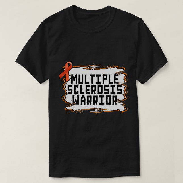 Camiseta Guerrero de esclerosis múltiple Naranja Ribbon MS  (Diseño del anverso)