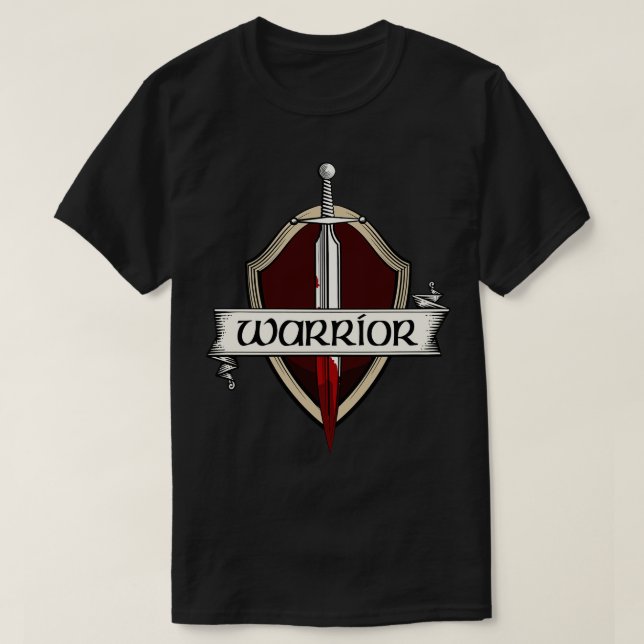 Camiseta Guerrero De Espadas Escudo De Armas Pelea De Espad (Diseño del anverso)