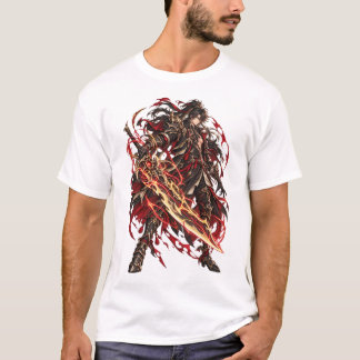 Camiseta Guerrero de fantasía oscura Crimson Blade