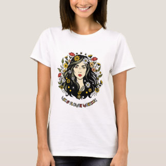 Camiseta Guerrero de flores silvestres: Arte feminista flor