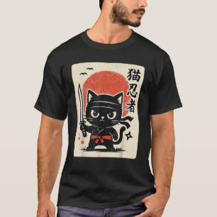 Camiseta Guerrero de gato de Samurai Ninja lindo regalo de