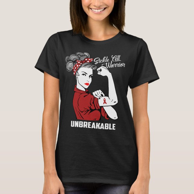 Camiseta Guerrero de la célula falciforme irrompible: (Anverso)