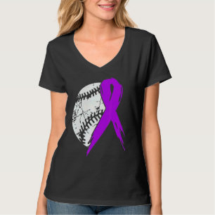 Camiseta Guerrero de la cinta morada de béisbol Alzheimers 