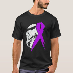 Camiseta Guerrero de la cinta morada de béisbol Alzheimers