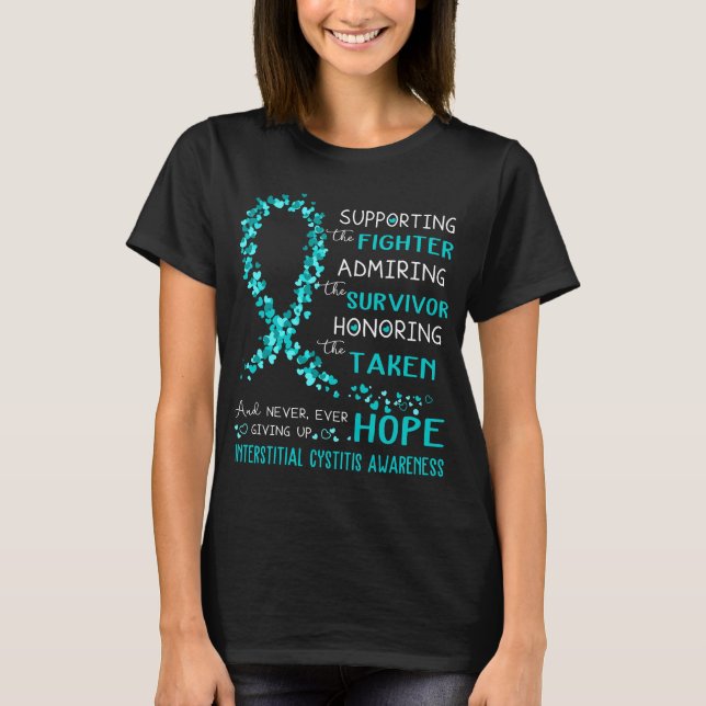 Camiseta Guerrero de la cistitis intersticial apoyando a un (Anverso)
