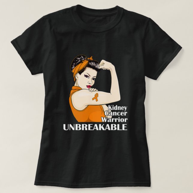 Camiseta Guerrero de la conciencia sobre el cáncer de riñón (Diseño del anverso)