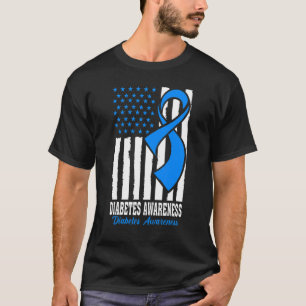 Camiseta Guerrero de la diabetes Cinta azul T1D Tipo 1 Diab