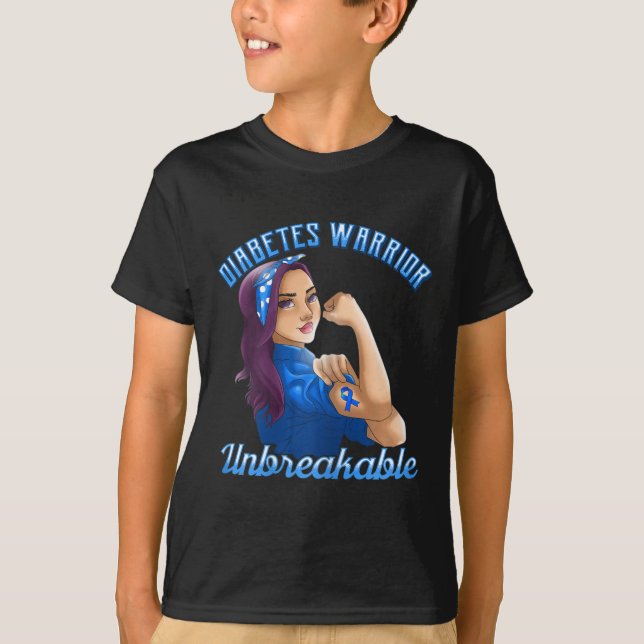 Camiseta ¡Guerrero de la diabetes! Diseños para la toma de  (Anverso)