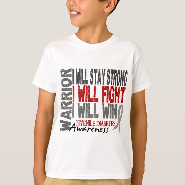 Camiseta Guerrero de la diabetes juvenil (Anverso)