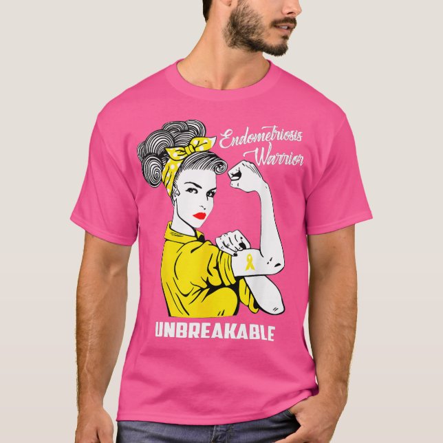 Camiseta Guerrero de la Endometriosis, mujer fuerte de braz (Anverso)
