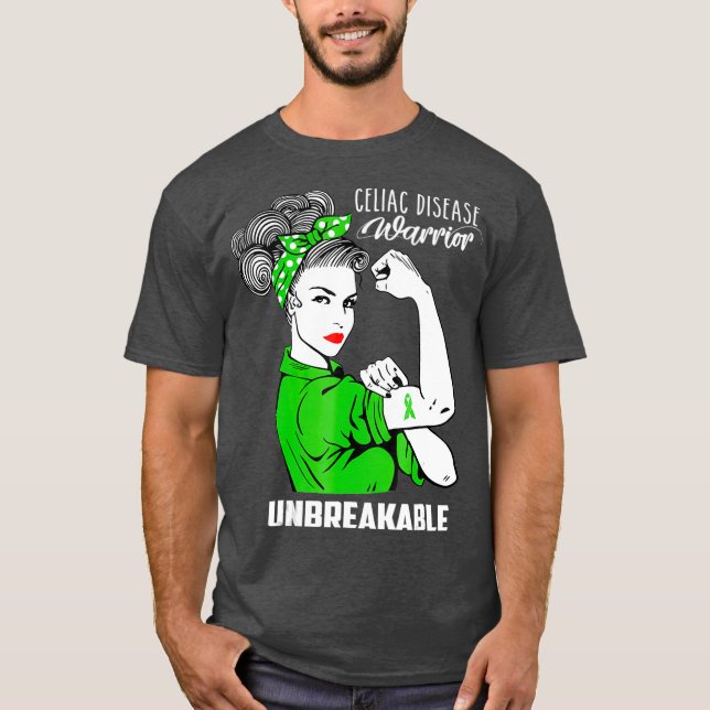 Camiseta Guerrero de la enfermedad celíaca conciencia inque (Anverso)