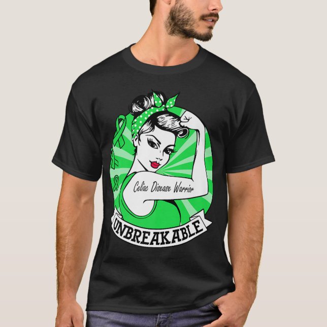 Camiseta Guerrero de la Enfermedad Celiaca Inquebrantable  (Anverso)