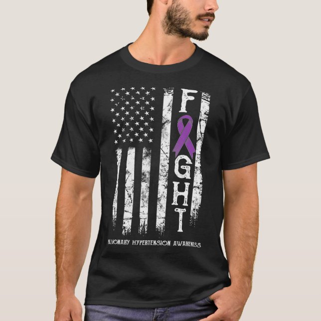 Camiseta Guerrero de la hipertensión pulmonar bandera estad (Anverso)