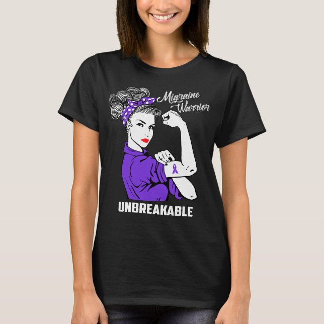 Camiseta Guerrero de la jaqueca irrompible - conciencia de (Anverso)