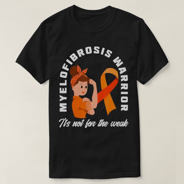 Camiseta Guerrero de la mielofibrosis no es para el mielón  (Diseño del anverso)