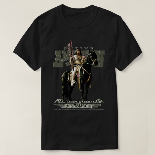 Camiseta Guerrero de la nación Bull Lakota (Diseño del anverso)