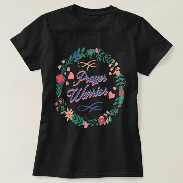 Camiseta Guerrero de la oración de las mujeres cristianas W (Diseño del anverso)