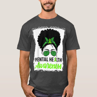 Camiseta Guerrero de la salud mental del cabello en moño de