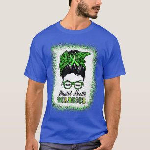 Camiseta Guerrero de la salud mental Messy Bun Mujeres Salu