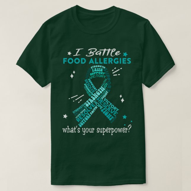 Camiseta Guerrero de las alergias alimentarias, yo combino  (Diseño del anverso)