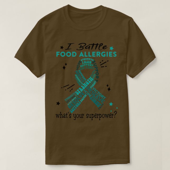 Camiseta Guerrero de las alergias alimentarias, yo combino  (Diseño del anverso)