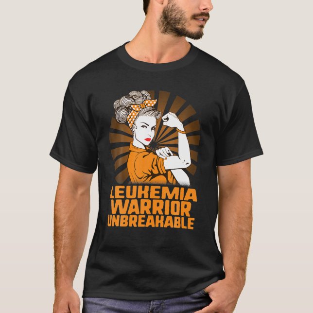 Camiseta Guerrero de leucemia: conciencia inquebrantable, s (Anverso)