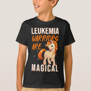 Camiseta Guerrero de leucemia Magia Unicornio Naranja Ribbo